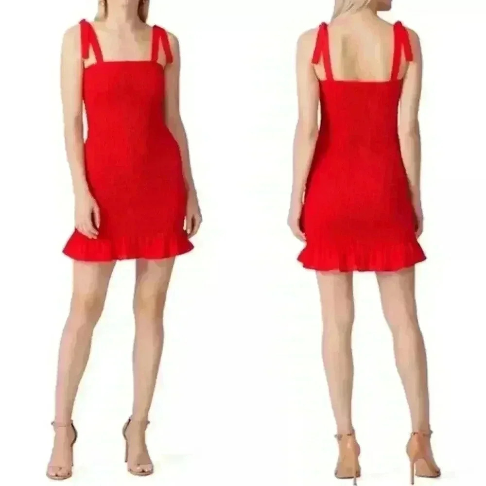Krisa Smocked Tank Mini Dress NWT Red XS